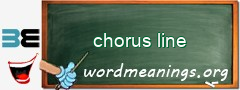WordMeaning blackboard for chorus line